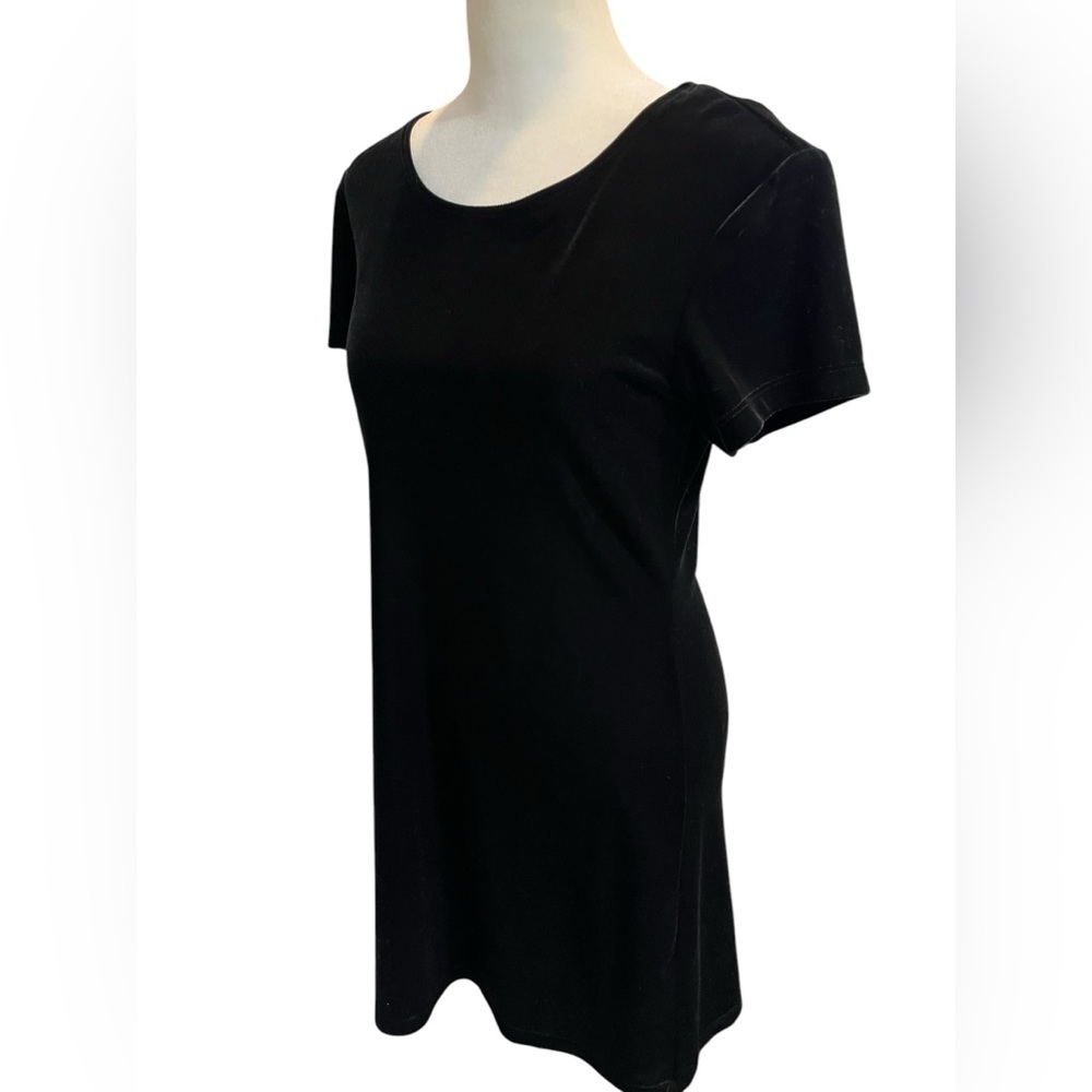 My Michelle Black Velvet Short Sleeve Dress - Size Medium